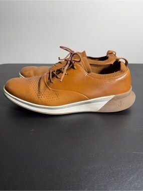 Amberjack mens 11.5 brown hybrid sneaker lace up leather shoes EUC